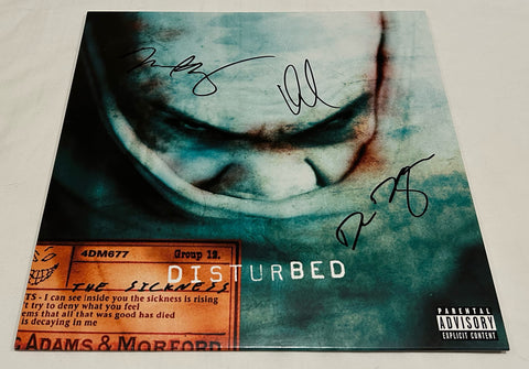 DISTURBED SIGNED THE SICKNESS VINYL RECORD JSA