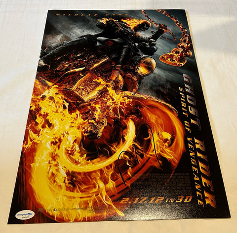 NICOLAS CAGE SIGNED GHOST RIDER SPIRIT OF VENGEANCE 12X18 MOVIE POSTER ACOA