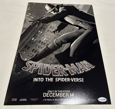 NICOLAS CAGE SIGNED SPIDER-MAN INTO THE SPIDER-VERSE 12X18 MOVIE POSTER ACOA