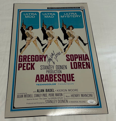 SOPHIA LOREN SIGNED ARABESQUE 12X18 MOVIE POSTER JSA