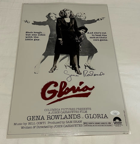 GENA ROWLANDS SIGNED GLORIA 12X18 MOVIE POSTER JSA