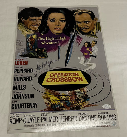 SOPHIA LOREN SIGNED OPERATION CROSSBOW 12X18 MOVIE POSTER JSA