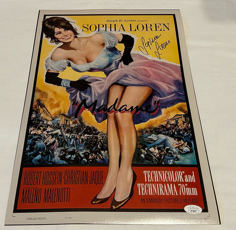 SOPHIA LOREN SIGNED MADAME 12X18 MOVIE POSTER JSA