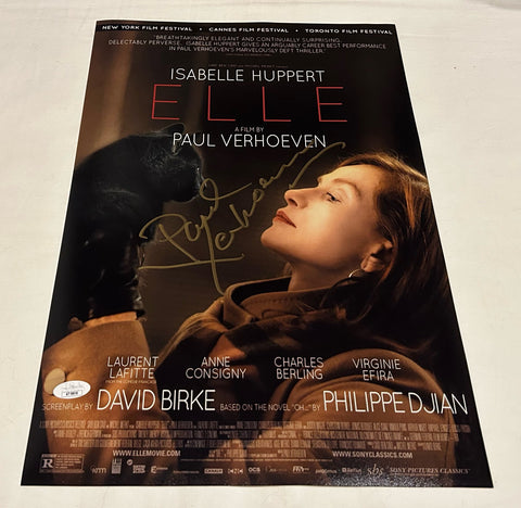 PAUL VERHOEVEN SIGNED ELLE 12X18 MOVIE POSTER JSA