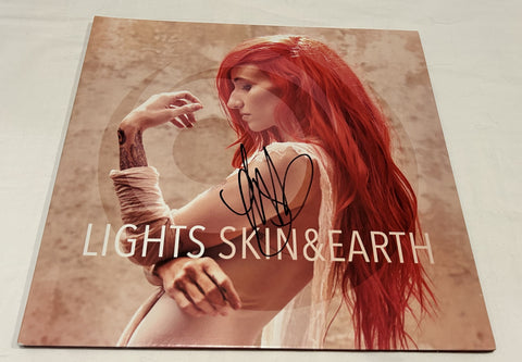 LIGHTS VALERIE POXLEITNER SIGNED SKIN & EARTH VINYL RECORD JSA