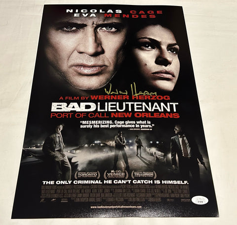 WERNER HERZOG SIGNED BAD LIEUTENANT 12X18 MOVIE POSTER JSA