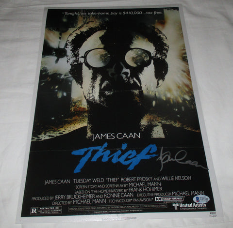 JAMES CAAN SIGNED THIEF 12X18 MOVIE POSTER BAS BECKETT