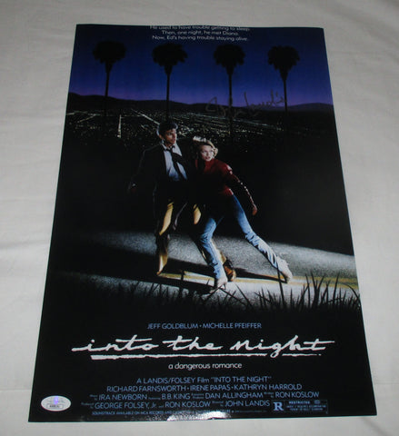 JOHN LANDIS SIGNED INTO THE NIGHT 12X18 MOVIE POSTER JSA