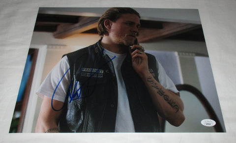 CHARLIE HUNNAM SIGNED SONS OF ANARCHY 11X14 PHOTO 3 JSA