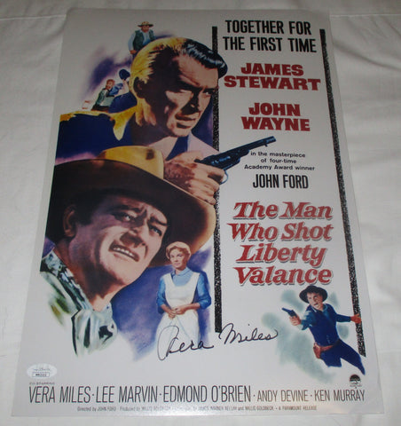 VERA MILES SIGNED THE MAN WHO SHOT LIBERTY VALANCE 12X18 MOVIE POSTER JSA