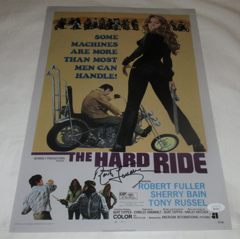 ROBERT FULLER SIGNED THE HARD RIDE 12X18 MOVIE POSTER 2 JSA