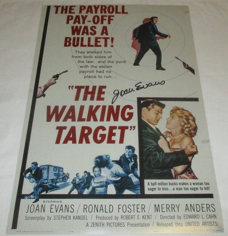 JOAN EVANS SIGNED THE WALKING TARGET 12X18 MOVIE POSTER