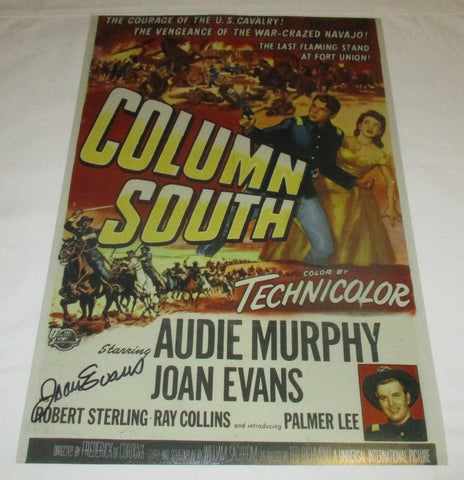 JOAN EVANS SIGNED COLUMN SOUTH 12X18 MOVIE POSTER