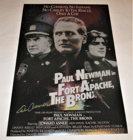 ED ASNER SIGNED FORT APACHE, THE BRONX 12X18 MOVIE POSTER