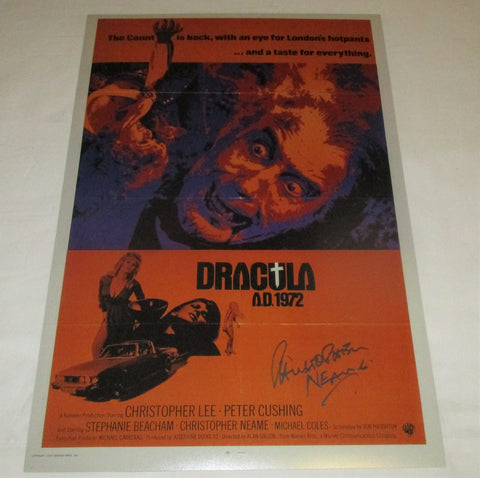 CHRISTOPHER NEAME SIGNED DRACULA A.D. 1972 12X18 MOVIE POSTER