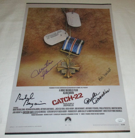 CATCH-22 CAST SIGNED 12X18 MOVIE POSTER JSA MARTIN SHEEN & BOB NEWHART
