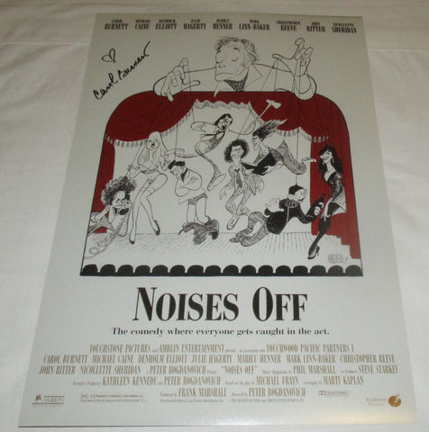 CAROL BURNETT SIGNED NOISES OFF 12X18 MOVIE POSTER