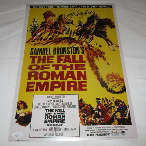 SOPHIA LOREN SIGNED THE FALL OF THE ROMAN EMPIRE 12X18 MOVIE POSTER JSA