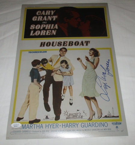 SOPHIA LOREN SIGNED HOUSEBOAT 12X18 MOVIE POSTER JSA