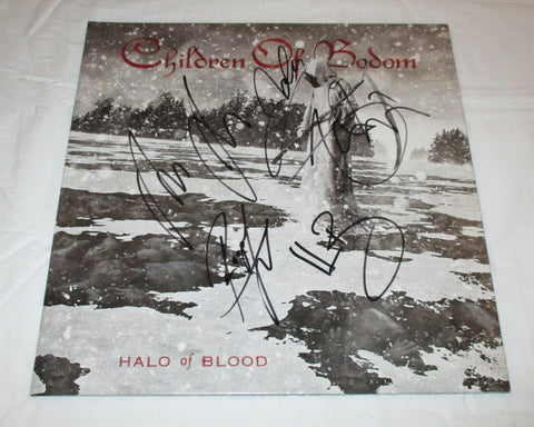 CHILDREN OF BODOM SIGNED HALO OF BLOOD VINYL RECORD