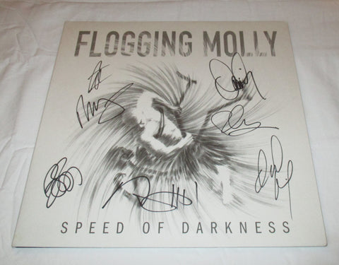 FLOGGING MOLLY SIGNED SPEED OF DARKNESS VINYL RECORD