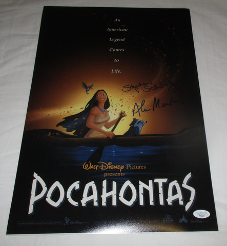 ALAN MENKEN & STEPHEN SCHWARTZ SIGNED POCAHONTAS 12X18 POSTER JSA