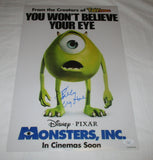 BILLY CRYSTAL SIGNED MONSTERS, INC. 12X18 MOVIE POSTER 2 JSA