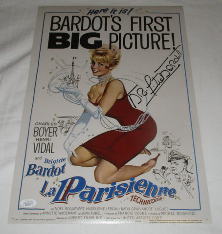 BRIGITTE BARDOT SIGNED LA PARISIENNE 12X18 MOVIE POSTER JSA