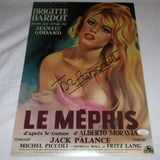 BRIGITTE BARDOT SIGNED LE MEPRIS CONTEMPT 12X18 MOVIE POSTER JSA