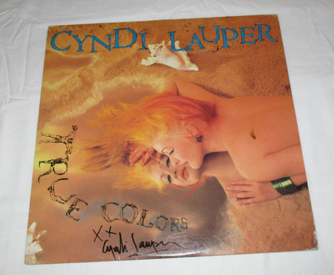 CYNDI LAUPER SIGNED TRUE COLORS VINYL RECORD