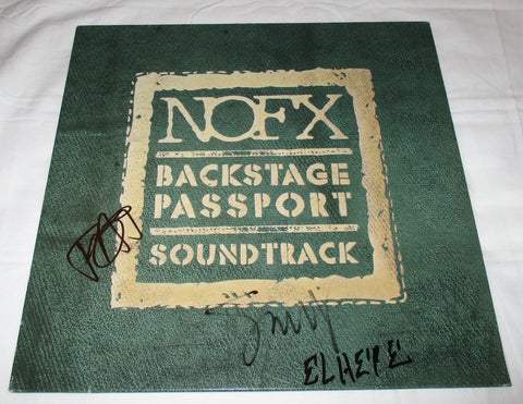 NOFX SIGNED BACKSTAGE PASSPORT SOUNDTRACK VINYL RECORD