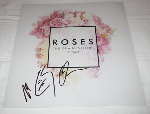 THE CHAINSMOKERS SIGNED ROSES 12X12 PHOTO