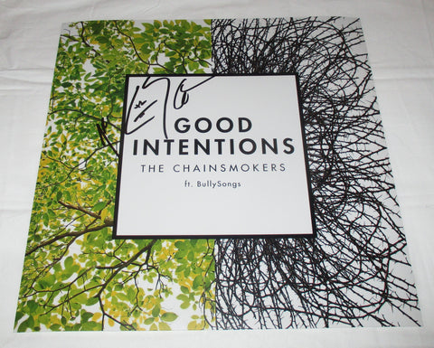 THE CHAINSMOKERS SIGNED GOOD INTENTIONS 12X12 PHOTO