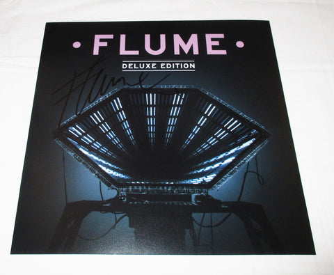 FLUME SIGNED DEBUT ALBUM DELUX EDITION 12X12 PHOTO HARLEY EDWARD STRETEN