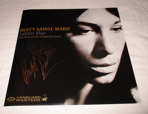 BUFFY SAINTE-MARIE SIGNED SOLDIER BLUE THE BEST OF THE VANGUARD YEARS 12X12 PHOTO