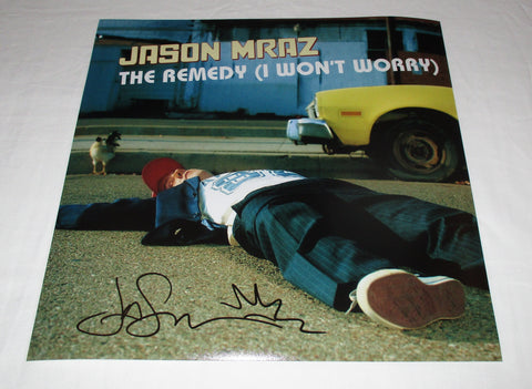 JASON MRAZ SIGNED THE REMEDY (I WON'T WORRY) 12X12 PHOTO