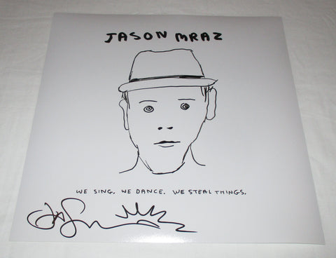 JASON MRAZ SIGNED WE SING, WE DANCE, WE STEAL THINGS 12X12 PHOTO