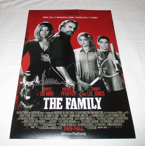 LUC BESSON SIGNED THE FAMILY 12X18 MOVIE POSTER