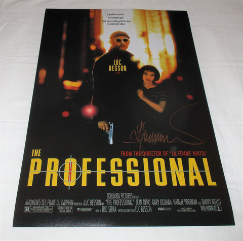 LUC BESSON SIGNED LEON: THE PROFESSIONAL 12X18 MOVIE POSTER