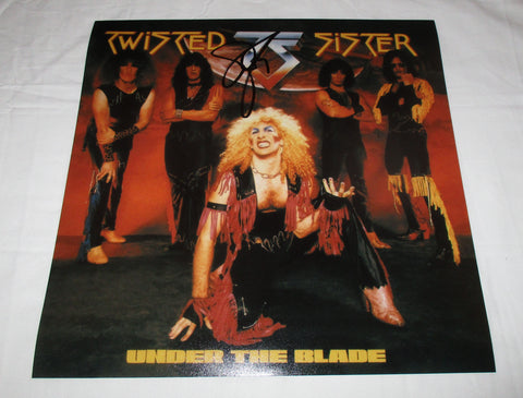 DEE SNIDER SIGNED TWISTED SISTER UNDER THE BLADE 12X12 PHOTO