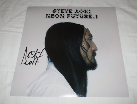 STEVE AOKI SIGNED NEON FUTURE I 12X12 PHOTO