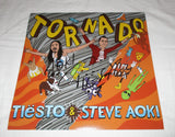 STEVE AOKI & TIESTO SIGNED TORNADO 12X12 PHOTO