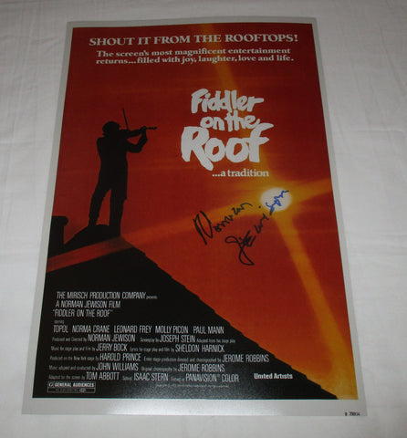 NORMAN JEWISON SIGNED FIDDLER ON THE ROOF 12X18 MOVIE POSTER
