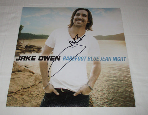 JAKE OWEN SIGNED BAREFOOT BLUE JEAN NIGHT 12X12 PHOTO