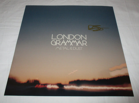 DOMINIC 'DOT' MAJOR SIGNED LONDON GRAMMAR METAL & DUST 12X12 PHOTO