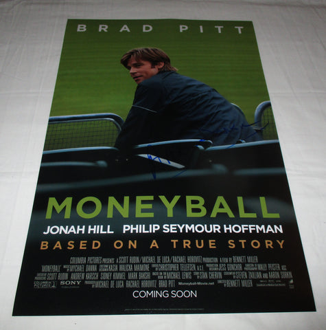 AARON SORKIN SIGNED MONEYBALL 12X18 MOVIE POSTER
