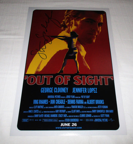 STEVEN SODERBERGH SIGNED OUT OF SIGHT 12X18 MOVIE POSTER