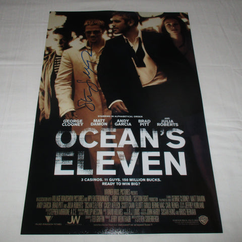 STEVEN SODERBERGH SIGNED OCEAN'S ELEVEN 12X18 MOVIE POSTER