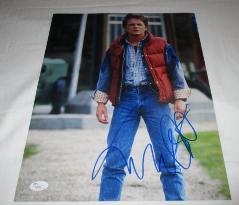 MICHAEL J FOX SIGNED BACK TO THE FUTURE 11X14 PHOTO 3 JSA