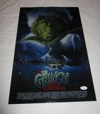 JIM CARREY SIGNED HOW THE GRINCH STOLE CHRISTMAS 12X18 MOVIE POSTER JSA